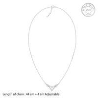 Signature V-Shaped Silver Pendant with Link Chain