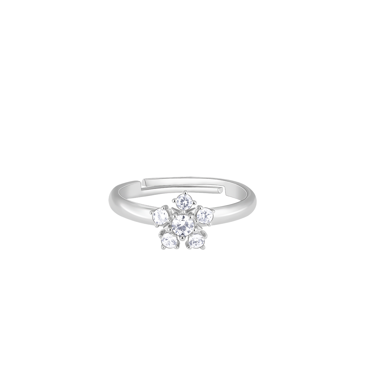 Floret Zircon Silver Ring