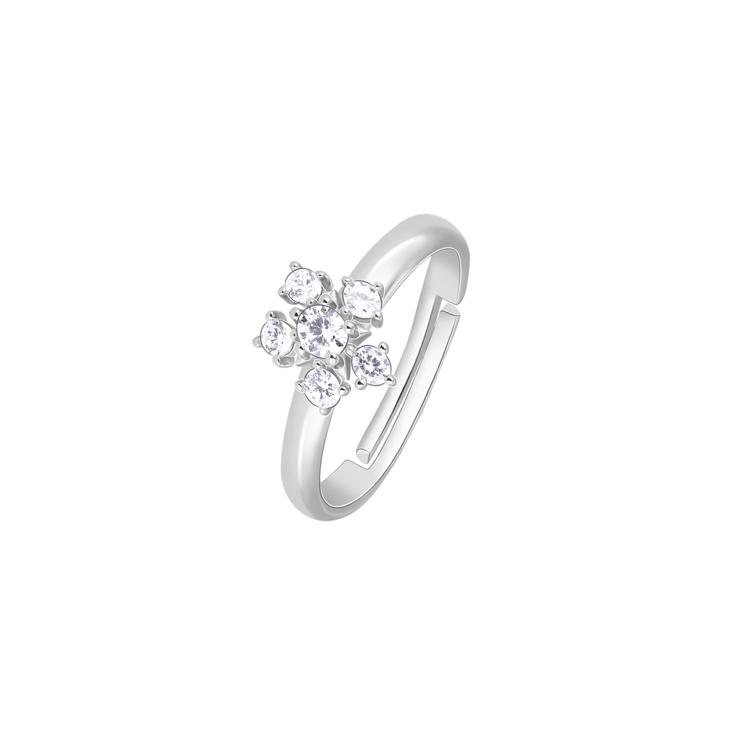 Floret Zircon Silver Ring