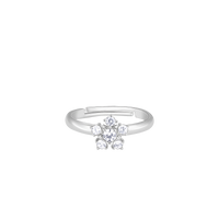 Floret Zircon Silver Ring