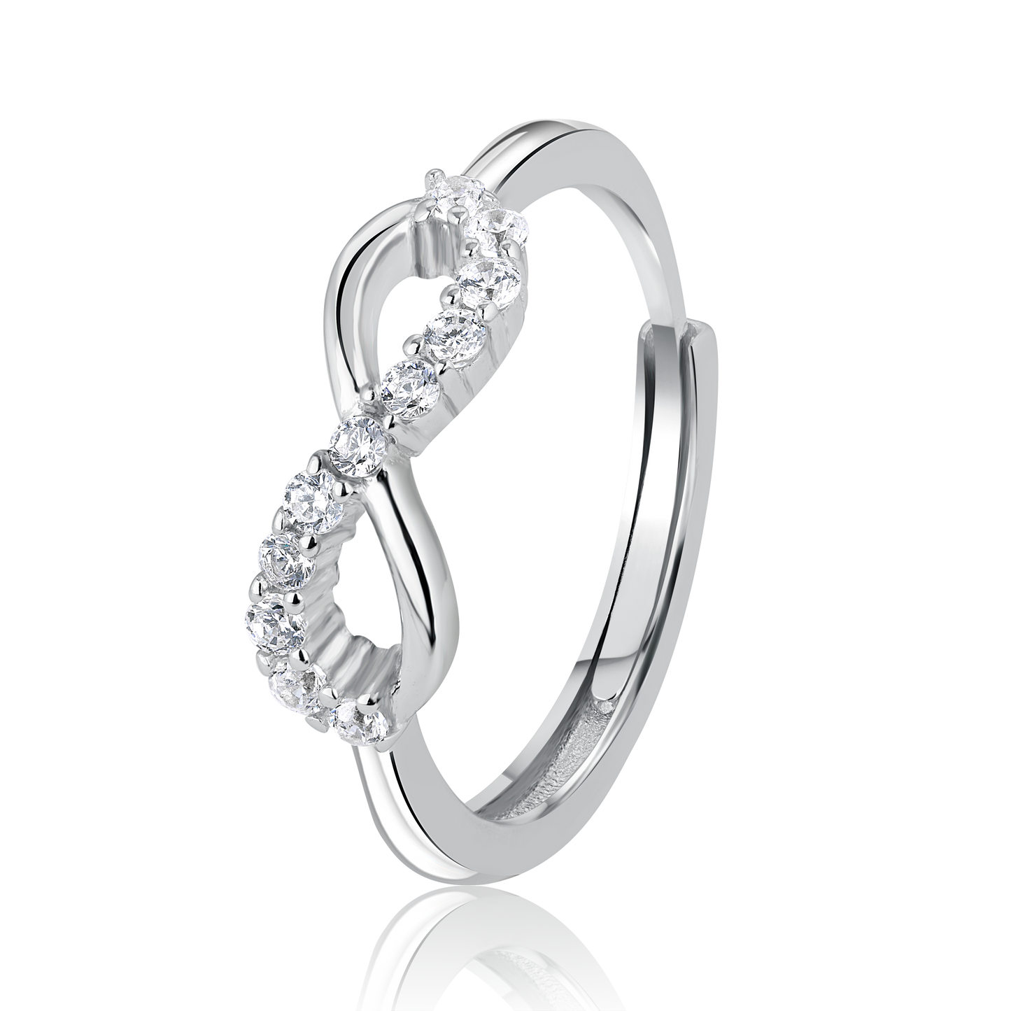 Infinity Zircon Silver Ring