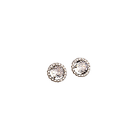 Timeless Spark Zircon Round Silver Studs